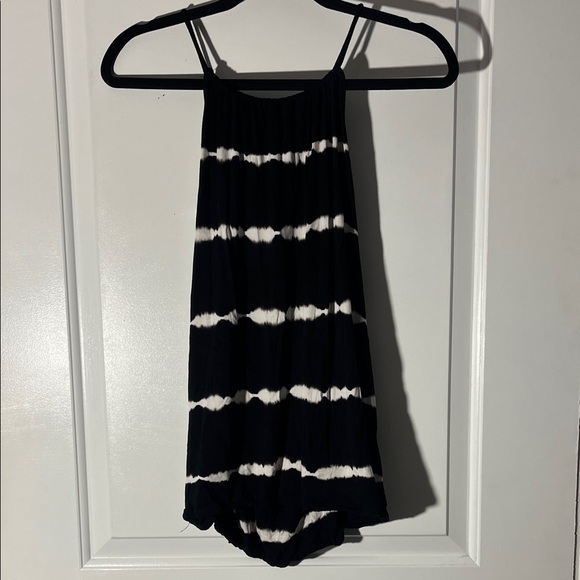 Suzy Shier Tops - Black and White Tie-Dye Halter Women's Top